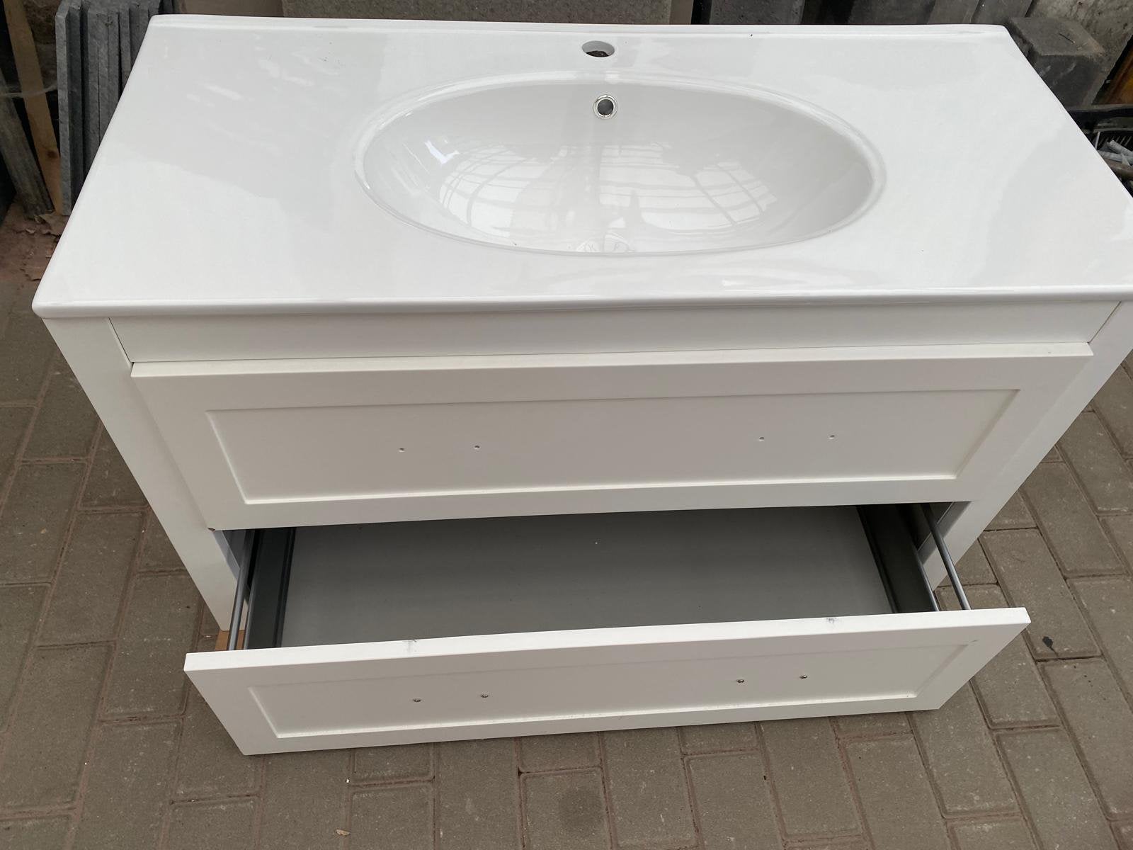Badmeubel met wastafel zgan 100x67x40 wit, Huis en Inrichting, Badkamer | Badkamermeubels, Ophalen, 50 tot 100 cm, Zo goed als nieuw