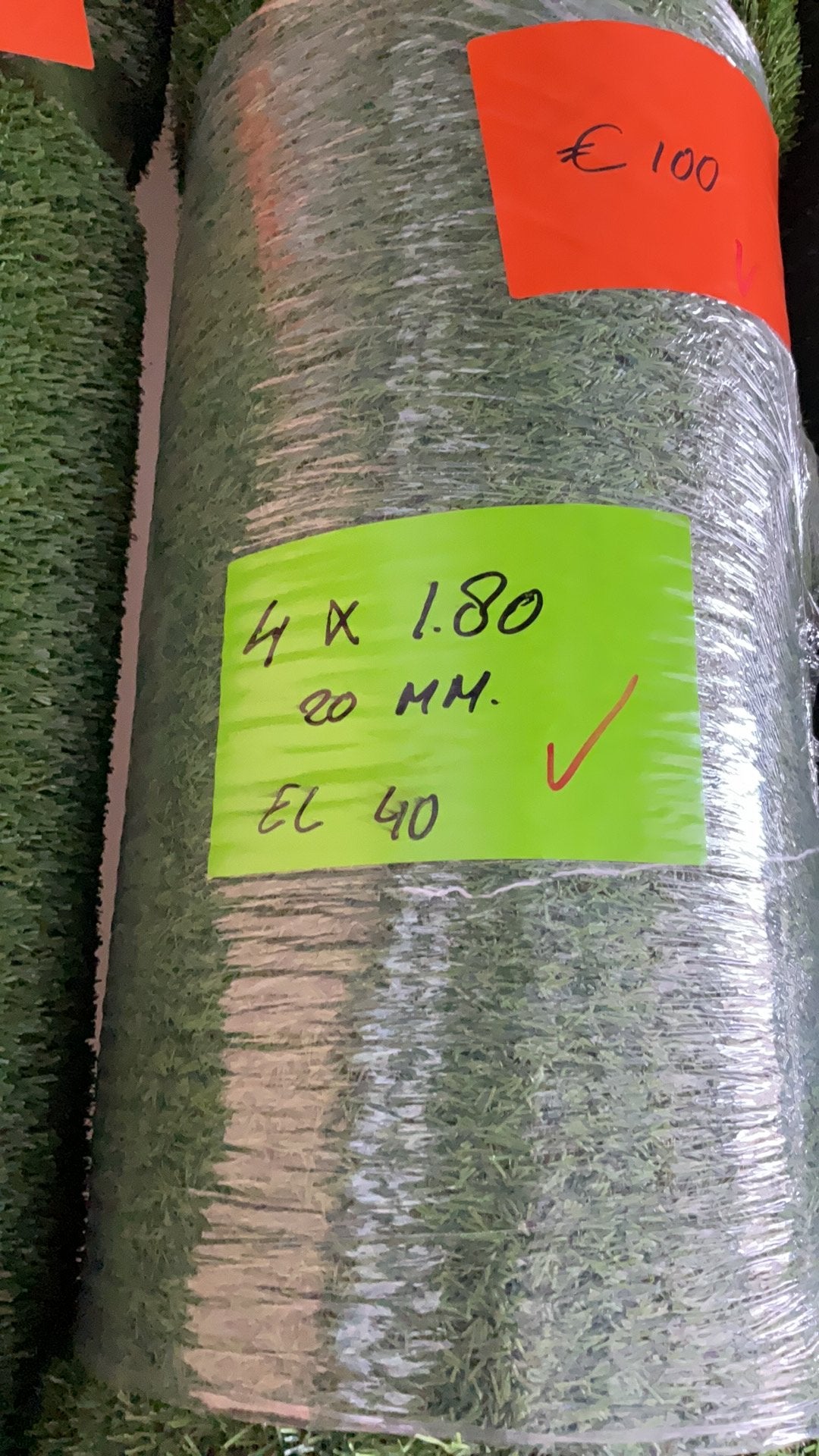 Kunstgras 4x 1.80 20mm, Ophalen, Nieuw, Minder dan 10 m², Kunstgras