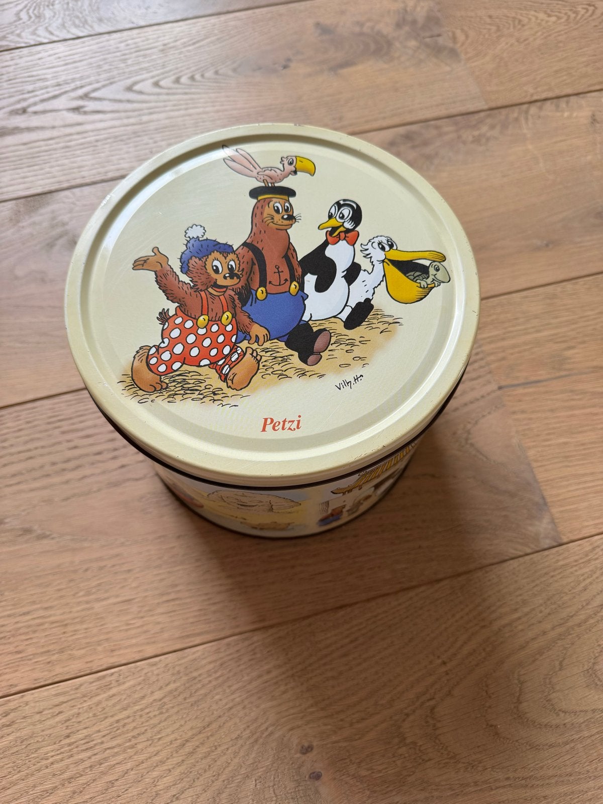 Vintage Petzi koekblik / voorraadbus, Ophalen of Verzenden, Gebruikt, Koek(jes), Overige merken