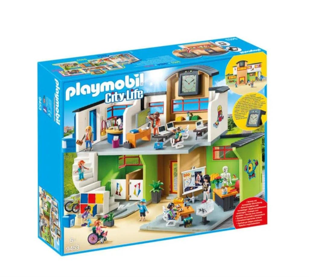 Playmobil 9453 Grote School met Gymlokaal uitbreiding, Ophalen of Verzenden, Gebruikt