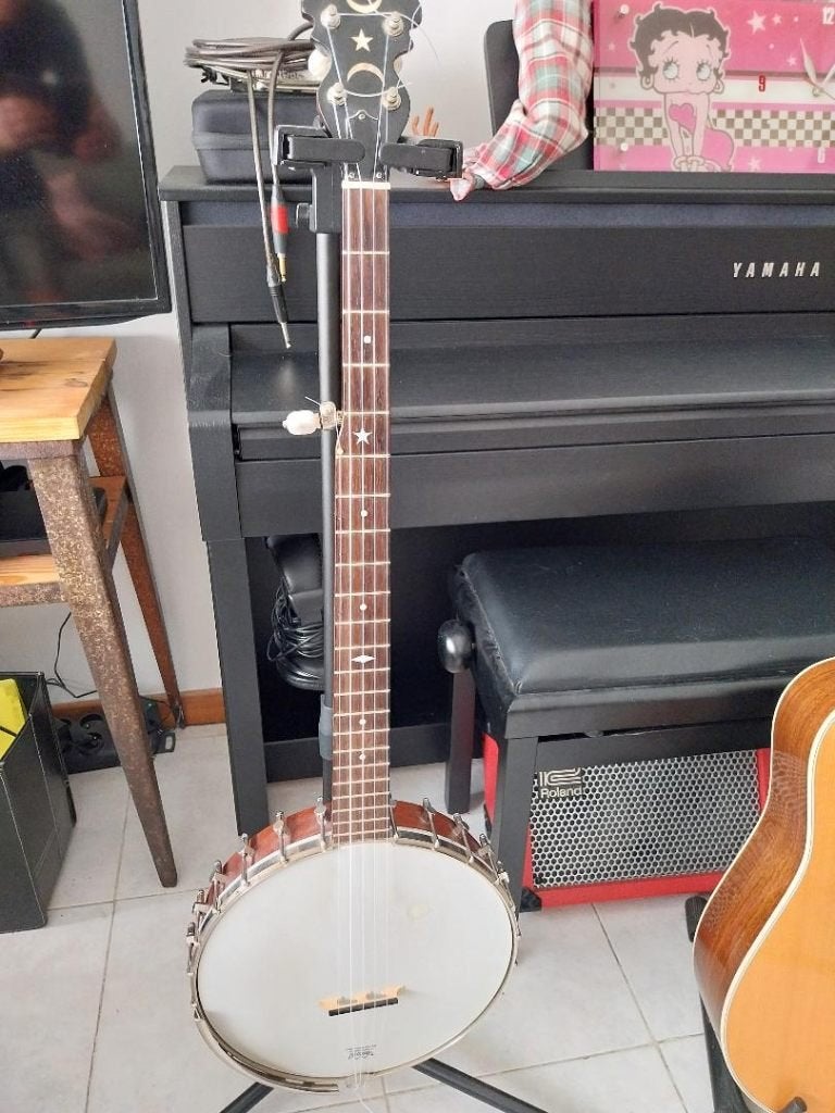 open back 5 string banjo met koffer, Ophalen of Verzenden, Gebruikt, 5-snarige of Bluegrassbanjo