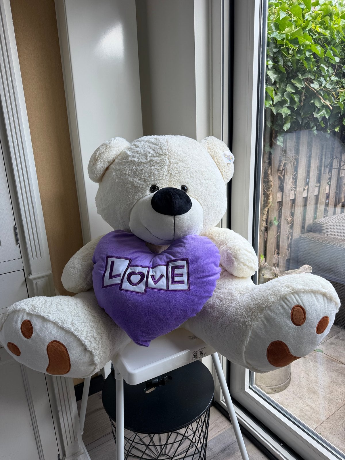 Gloednieuwe Mega Teddybeer met 'LOVE' Hart - Perfect Cadeau, Beer, Nieuw, Ophalen of Verzenden, Met label