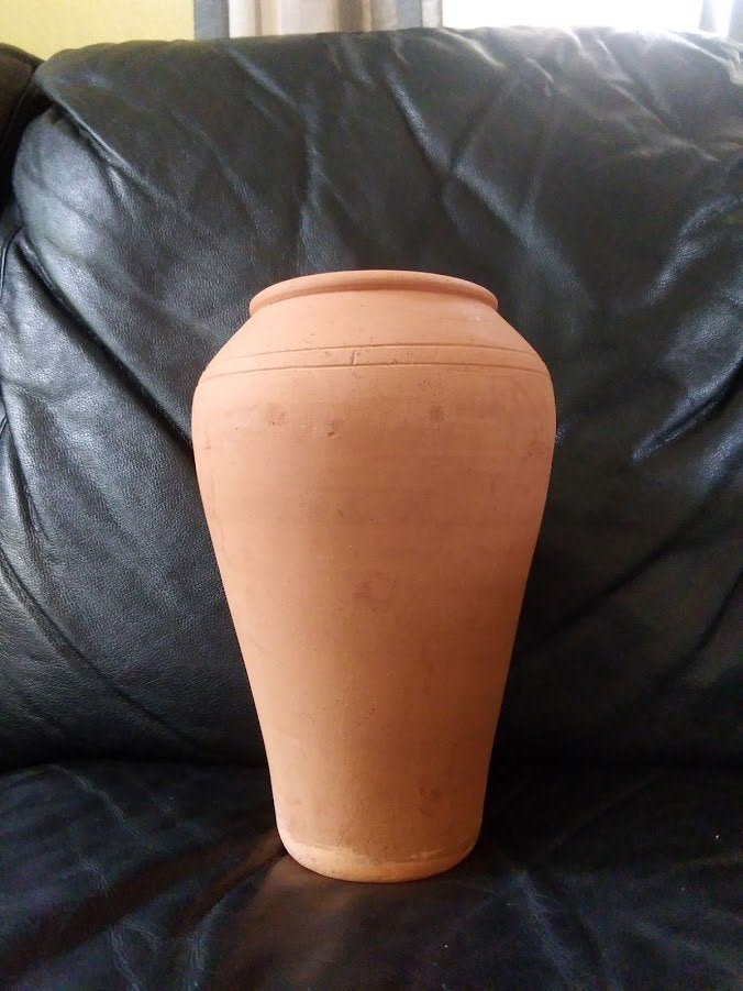 Terracotta kruik / vaas, Huis en Inrichting, Woonaccessoires | Vazen, Gebruikt, Overige kleuren, Aardewerk of Porselein, Ophalen of Verzenden