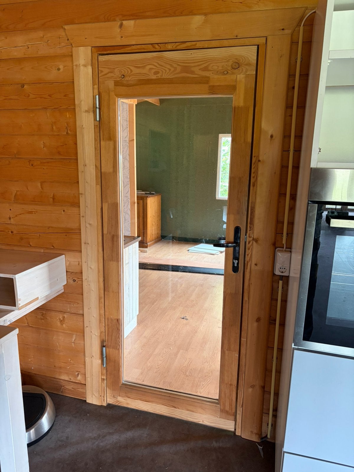 Binnendeur met kozijn, Ophalen, Glas, Binnendeur, 200 tot 215 cm