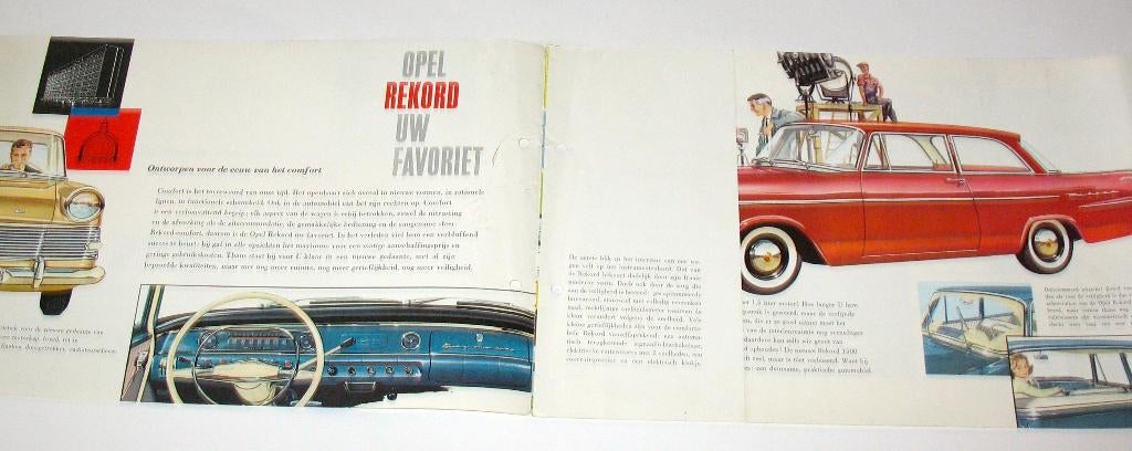 Autofolder Opel Rekord lange folder Nogmaals, Ophalen of Verzenden, Gelezen, Opel