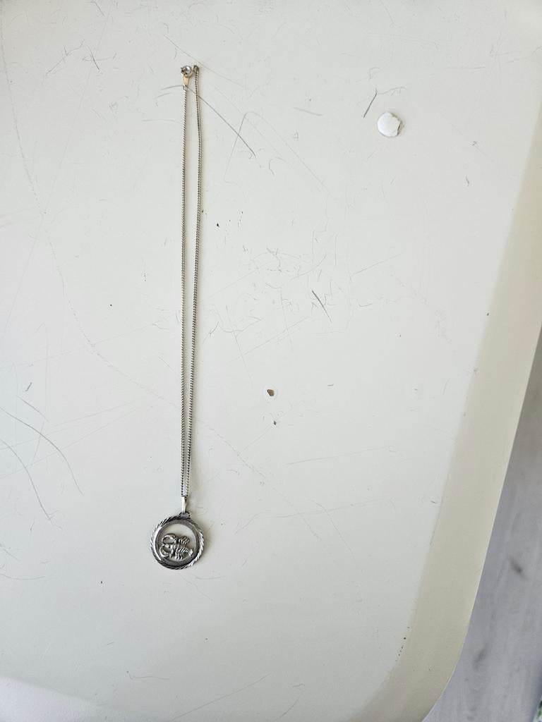 Zilveren ketting met kreeft hanger, Sieraden, Tassen en Uiterlijk, Kettingen, Met hanger, Gebruikt, Ophalen of Verzenden, Zilver