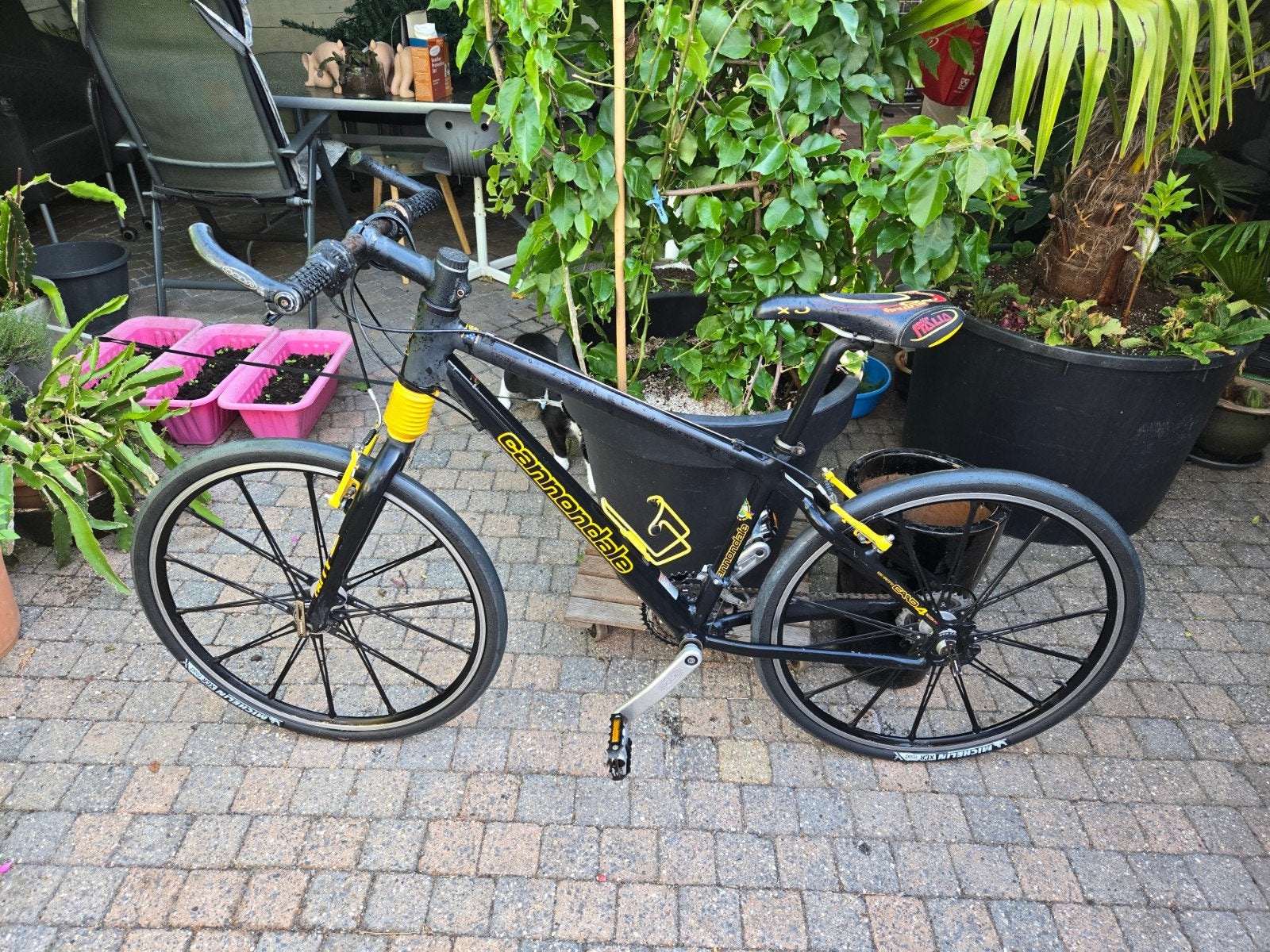 Cannondale fiets met Shimano Deore XT en SRAM 9.0, Gebruikt, Vering, Velgrem, Overige maten