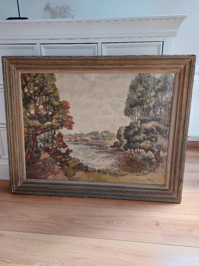 B.C. van Ettinger - zicht op het Zuiderpark, Ophalen, Overige ondergronden, Impressionistisch, Landschap