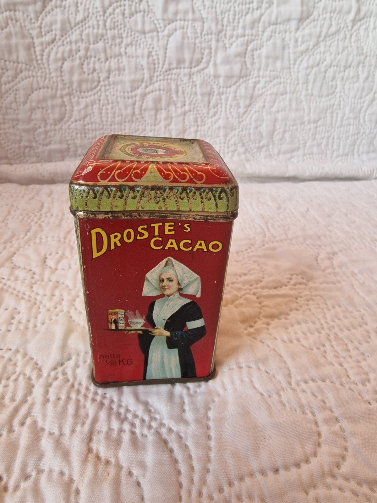 Vintage Droste's Cacao blik met zuster, Antiek en Kunst, Ophalen of Verzenden