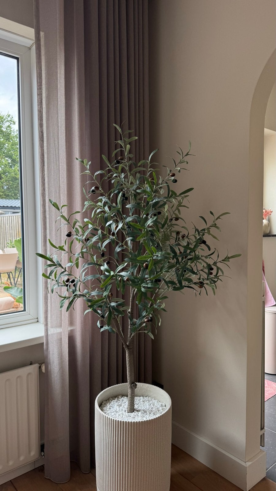Kunst Olijfboom 140cm - ZONDER pot, Huis en Inrichting, Woonaccessoires | Kunstplanten en Kunstbloemen, Ophalen, Binnen, Groen
