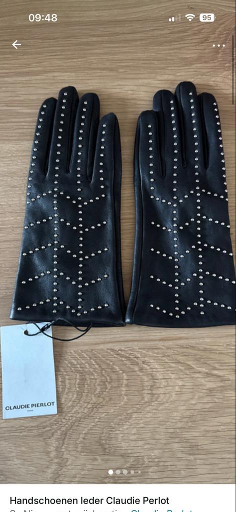 Lederen handschoenen Claudie Pierlot, Ophalen of Verzenden, Nieuw, Maat 36 (S), Handschoenen