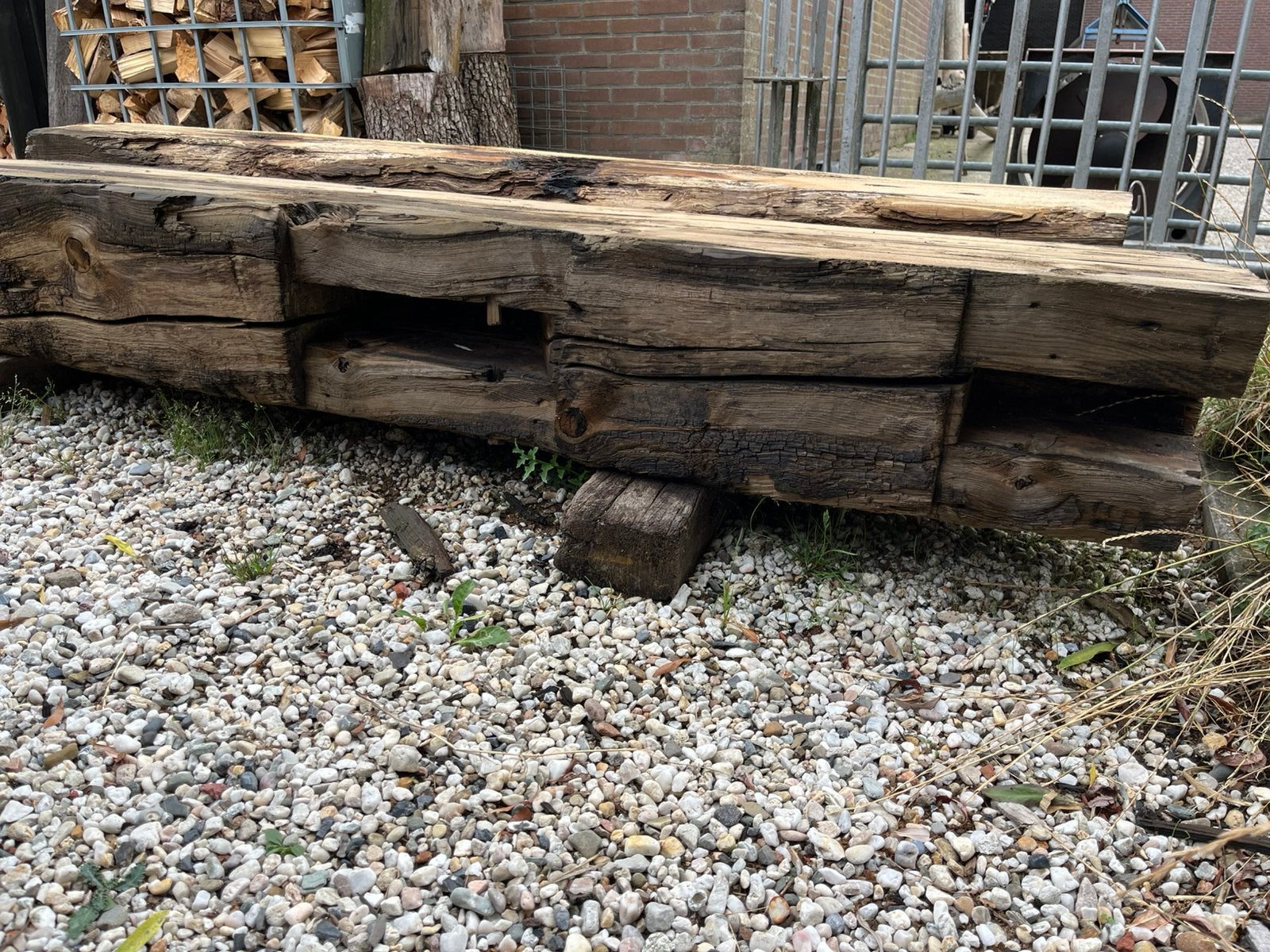 Balk gebinten grenen, Tuin en Terras, Palen, Balken en Planken, Ophalen, Gebruikt, 180 tot 250 cm, Balken