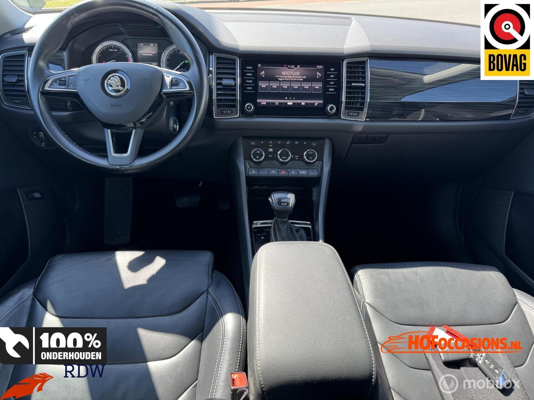 Skoda Kodiaq 2.0 TSI 180pk 4x4 Style Business Full options, Auto's, Skoda, Automaat, Gebruikt, Zwart, 4 cilinders