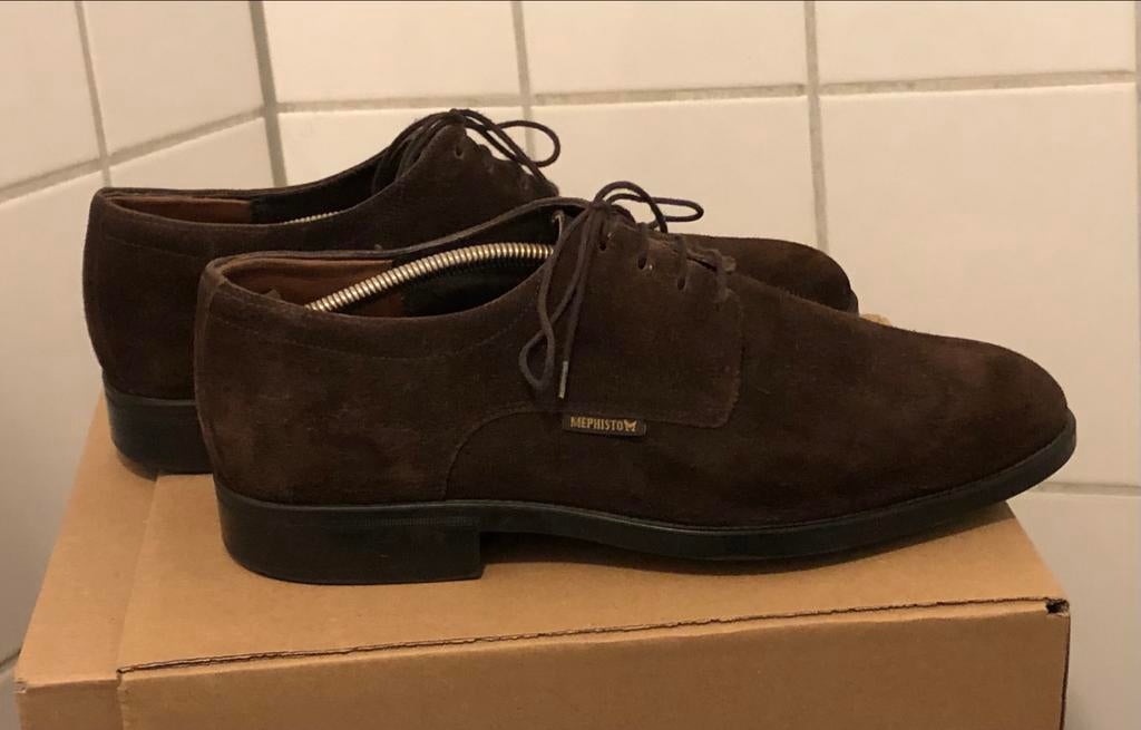 ZGAN Mephisto Pedro Bruin Suède heren veterschoenen EU 10,5, Kleding | Heren, Ophalen of Verzenden, Zo goed als nieuw, Bruin, Veterschoenen