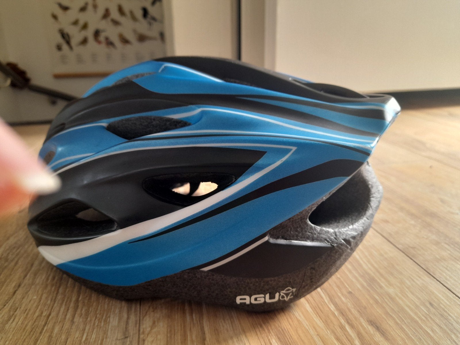 AGU Fietshelm Maat L/XL - Blauw/Zwart, Gebruikt, Ophalen of Verzenden, XL, Heer of Dame
