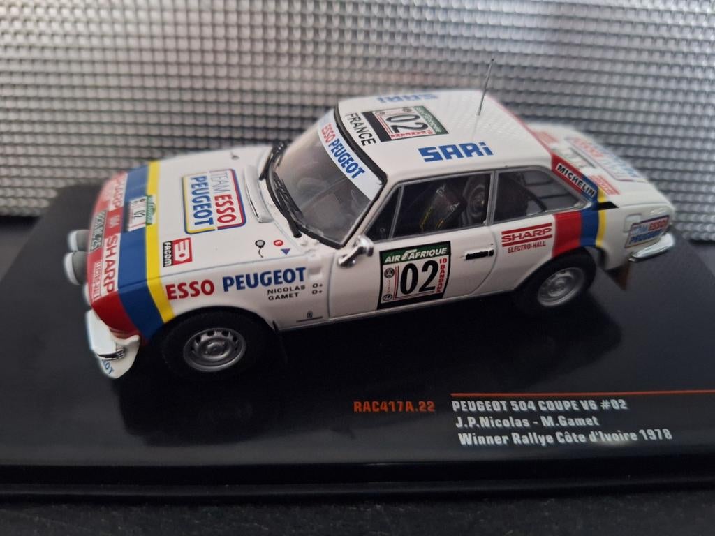 Peugeot 504 Coupe V6 #2 Rally 1978
Schaal 1:43, Overige merken, IXO, IXO, Nieuw