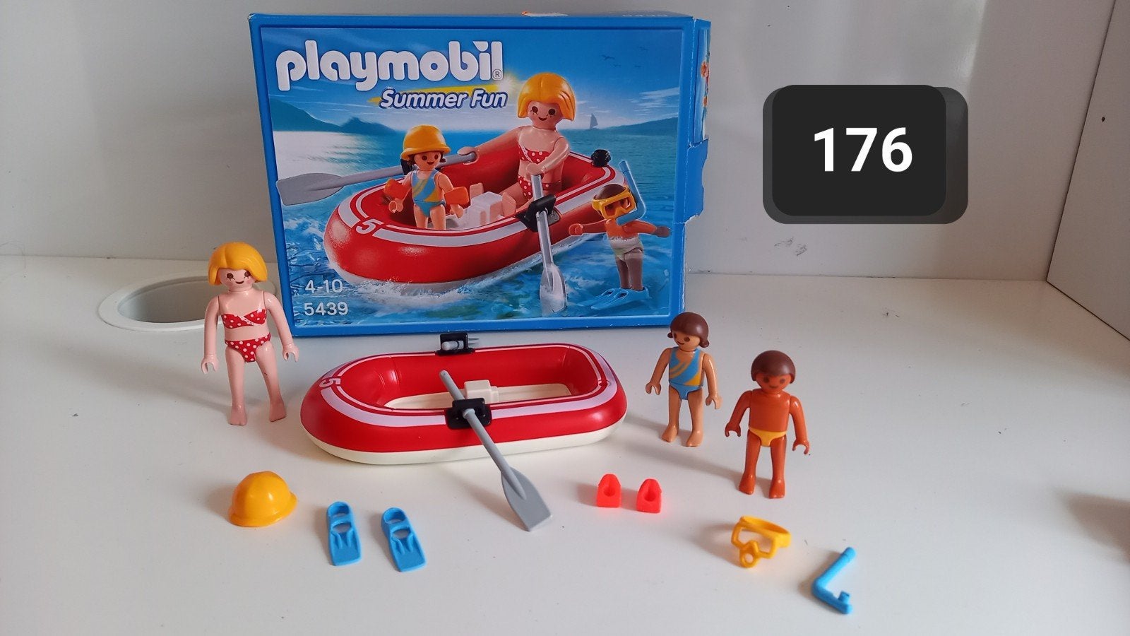 Playmobil Rubberboot 5439 - Zo goed als nieuw, compleet in, Complete set, Ophalen of Verzenden, Boot/Schip, Summer fun
