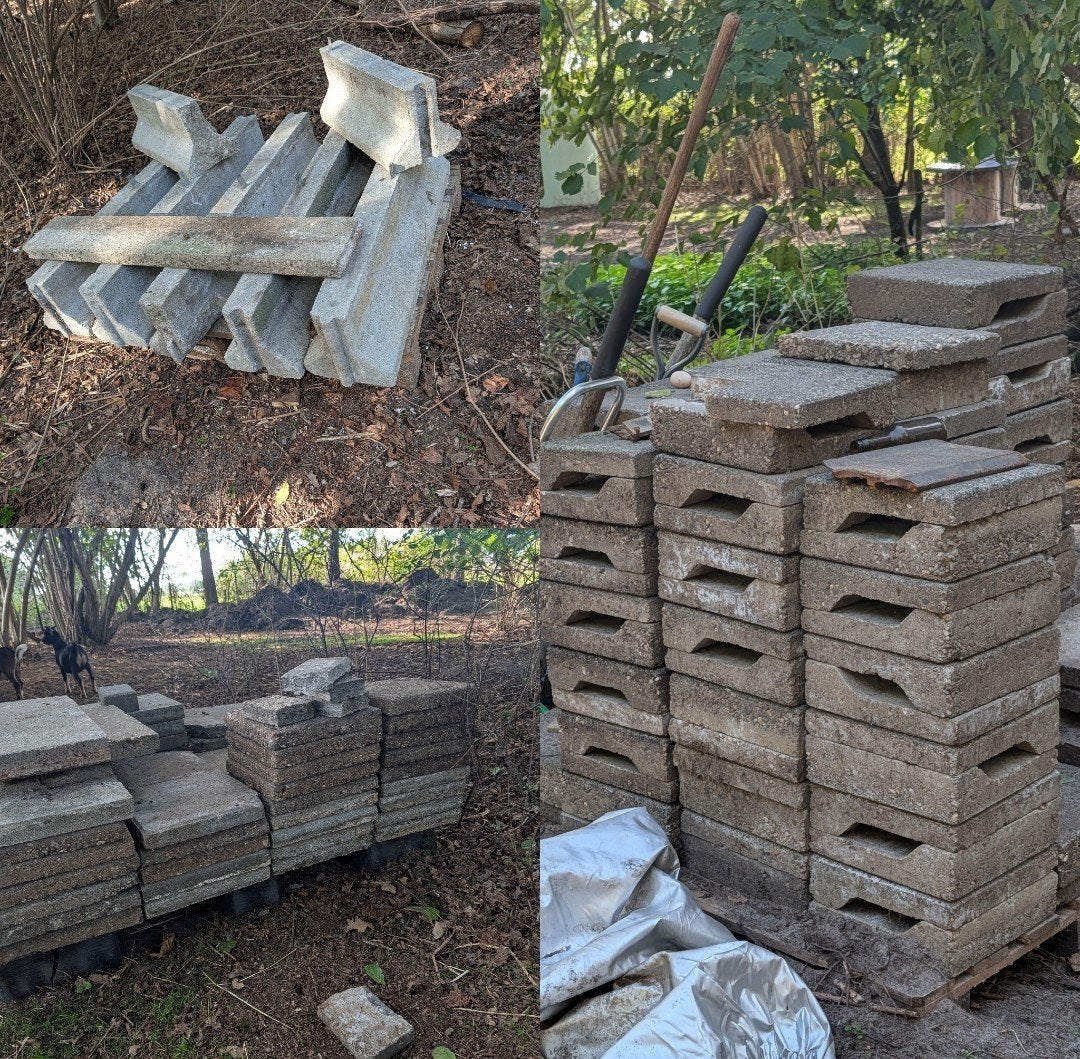 gratis ophalen 30x30 tegels en zware bandjes, Ophalen, Gebruikt, Hout