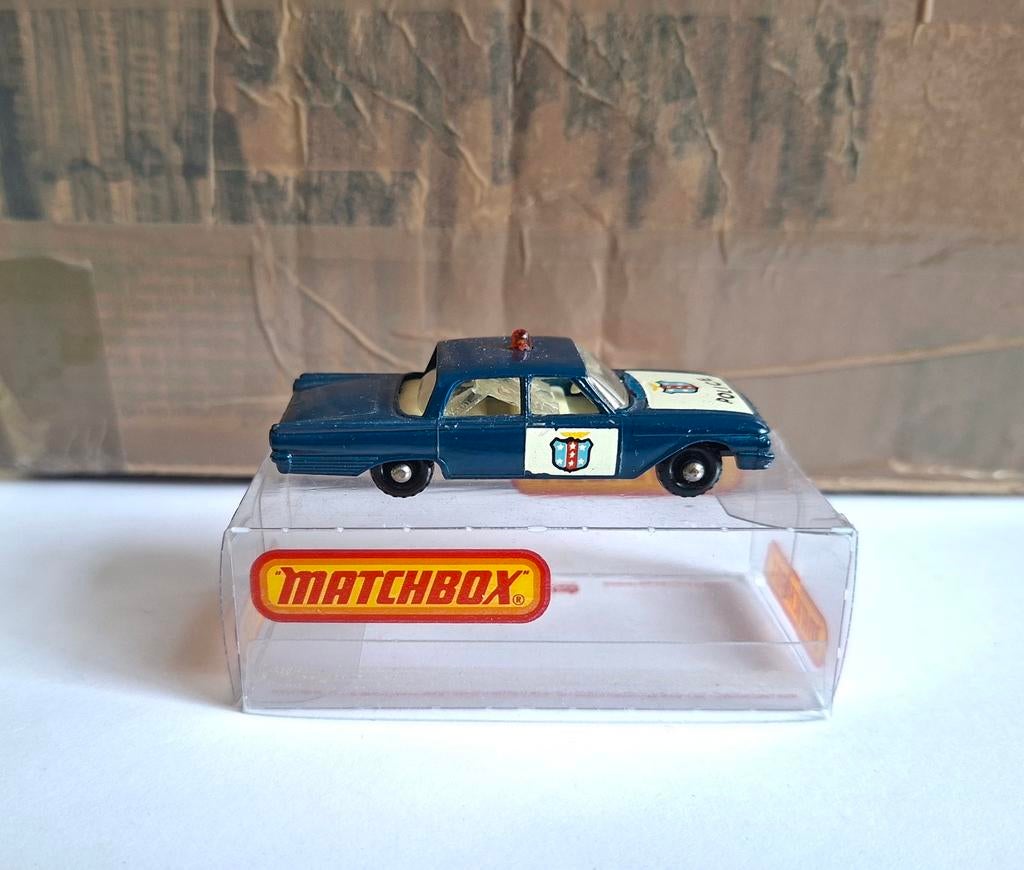 Matchbox 55 ford fairlane police car donker blauw  !, Ophalen of Verzenden, Auto