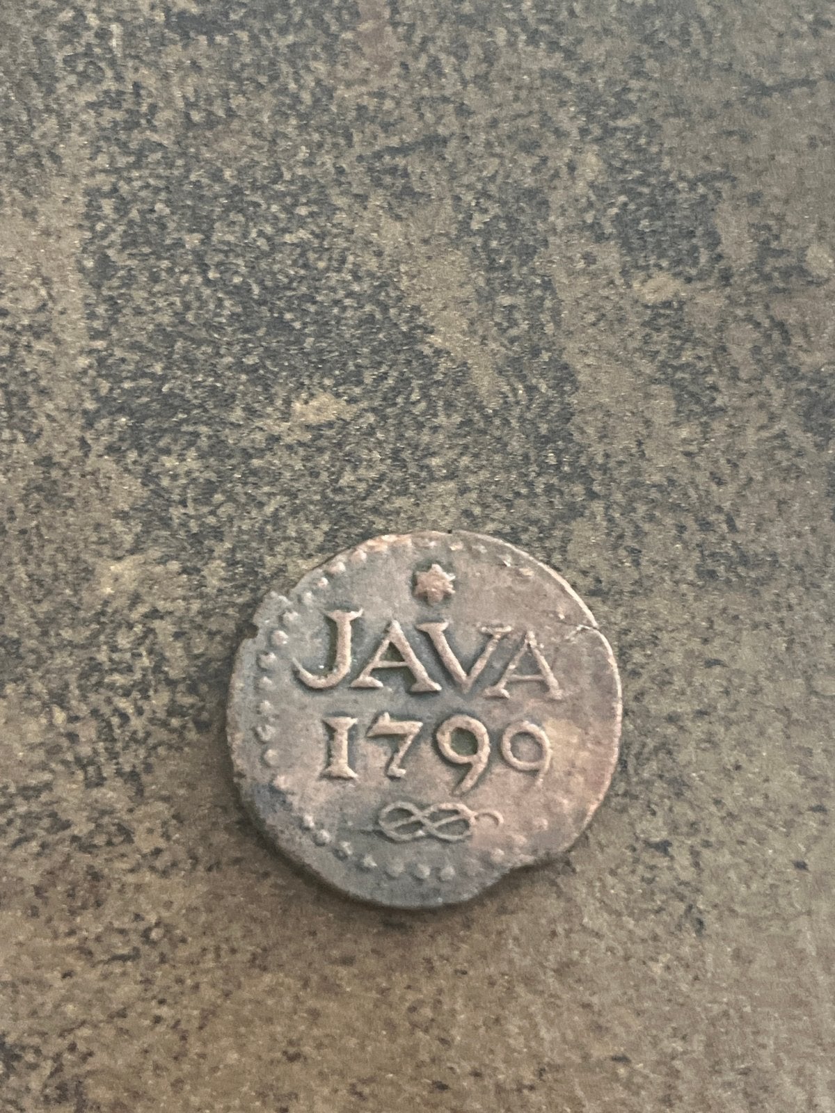 Java munt 1799 noodmunt- VOC tijdperk, Postzegels en Munten, Munten | Nederland, Ophalen of Verzenden, Vóór koninkrijk, Overige waardes