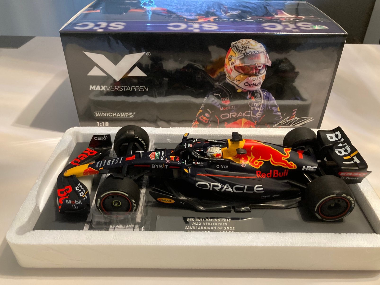 Max Verstappen rb18 winner saudi arabian gp 2022 1:18, Ophalen of Verzenden, Nieuw, Formule 1