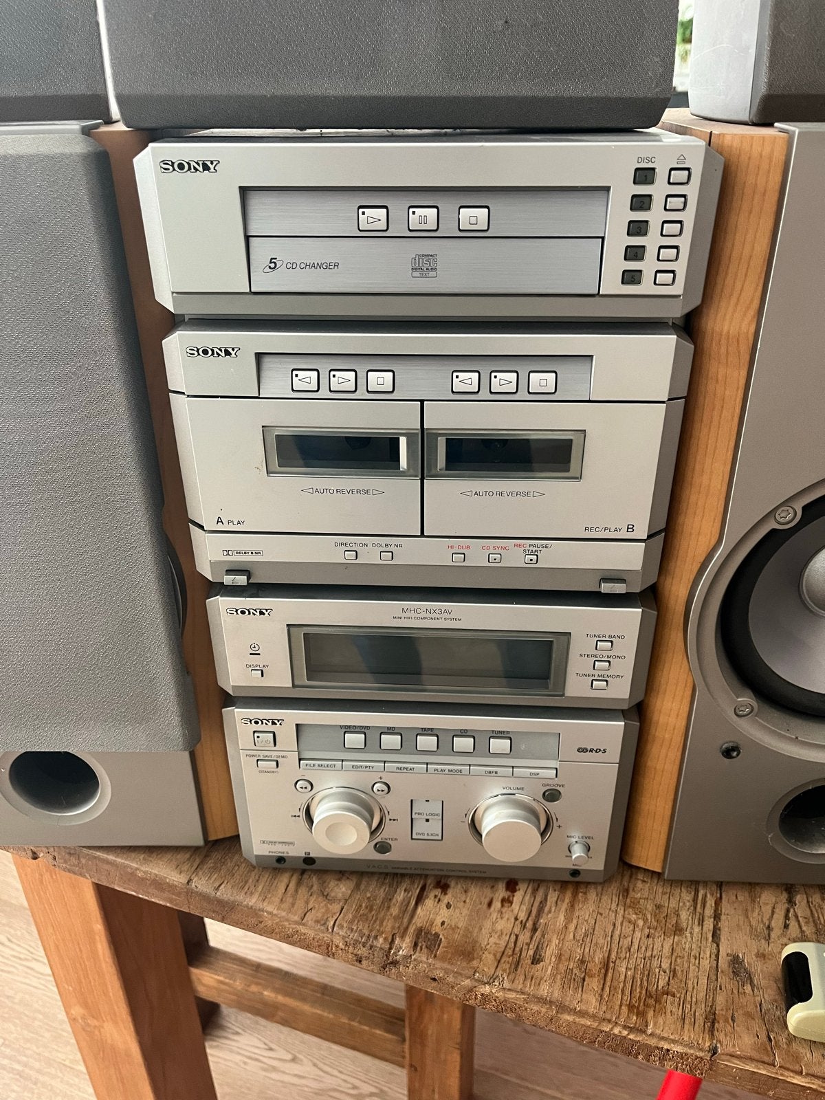 Sony MHC-NX1AV Stereo Set met 5 CD-wisselaar en dubbel casse, Ophalen, Gebruikt, Cassettedeck, Losse componenten