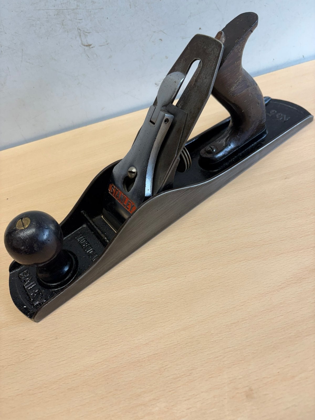 Mooie Stanley 5 met houten handgrepen, Ophalen of Verzenden, Zo goed als nieuw