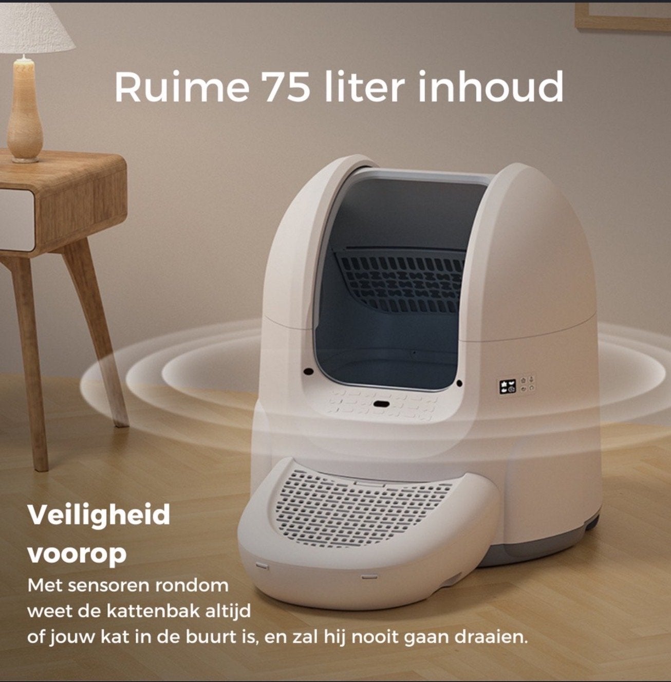 Automatische Kattenbak/Zelfreinigend/Incl App/Met opstap/75L, Ophalen, Zelfreinigend, Nieuw