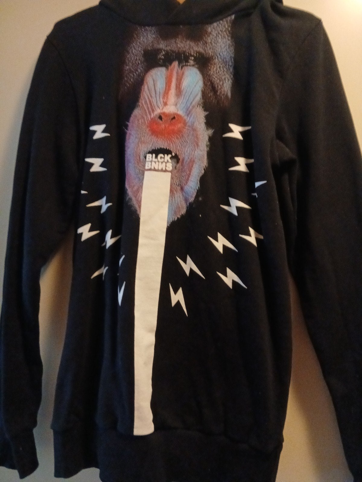 Black Bananas hoodie met baviaanprint - Maat M, Maat 48/50 (M), Zwart, Ophalen of Verzenden, Zo goed als nieuw