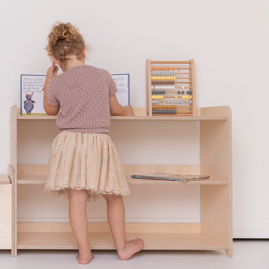 Houten montessori speelgoedkast Jindl naturel, hoog, Ophalen, 50 tot 70 cm, 105 cm of meer, 100 cm of meer