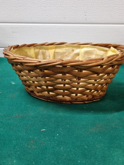 Mand riet met plastic binnen zijde vintage, Ophalen of Verzenden, 'T Olde Gre-j, Info@toldegrej.nl, Endepoelstraat 20f Didam