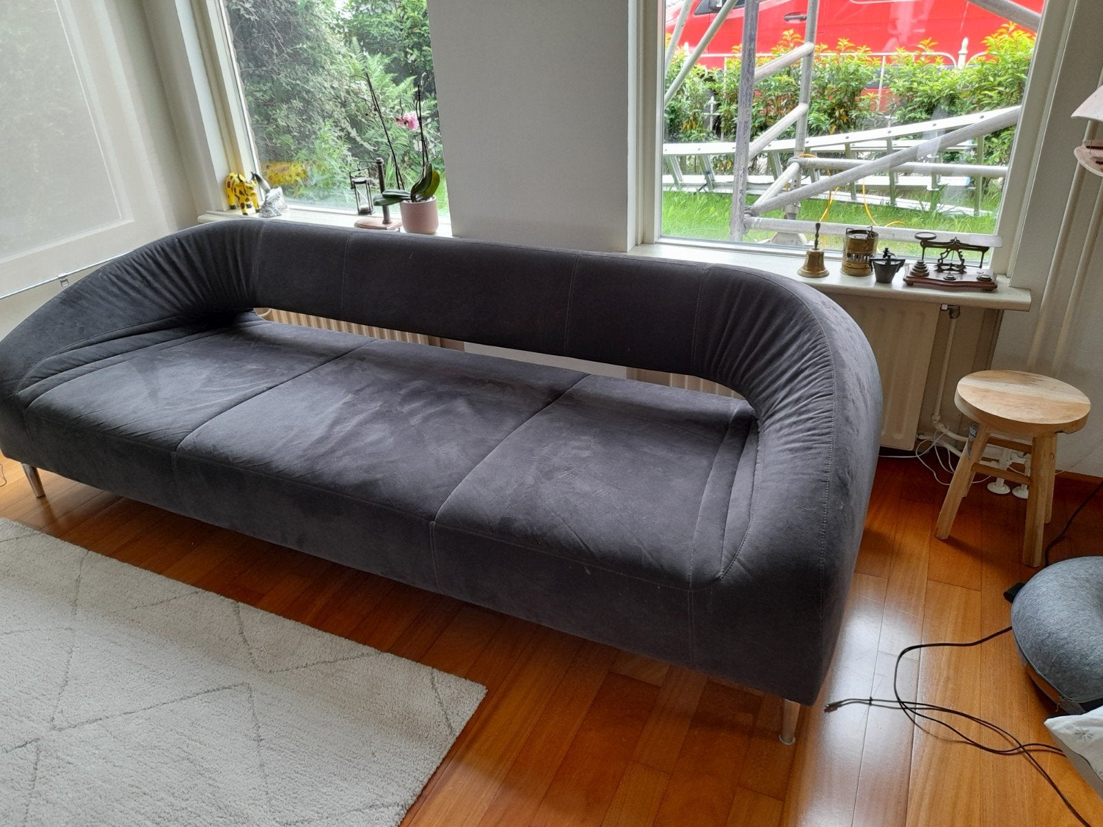 Leolux Vol de Rêve bank - Grijs / zwart LEOLUX Vol de Reve, Ophalen, 250 tot 300 cm, Gebruikt, Driepersoons