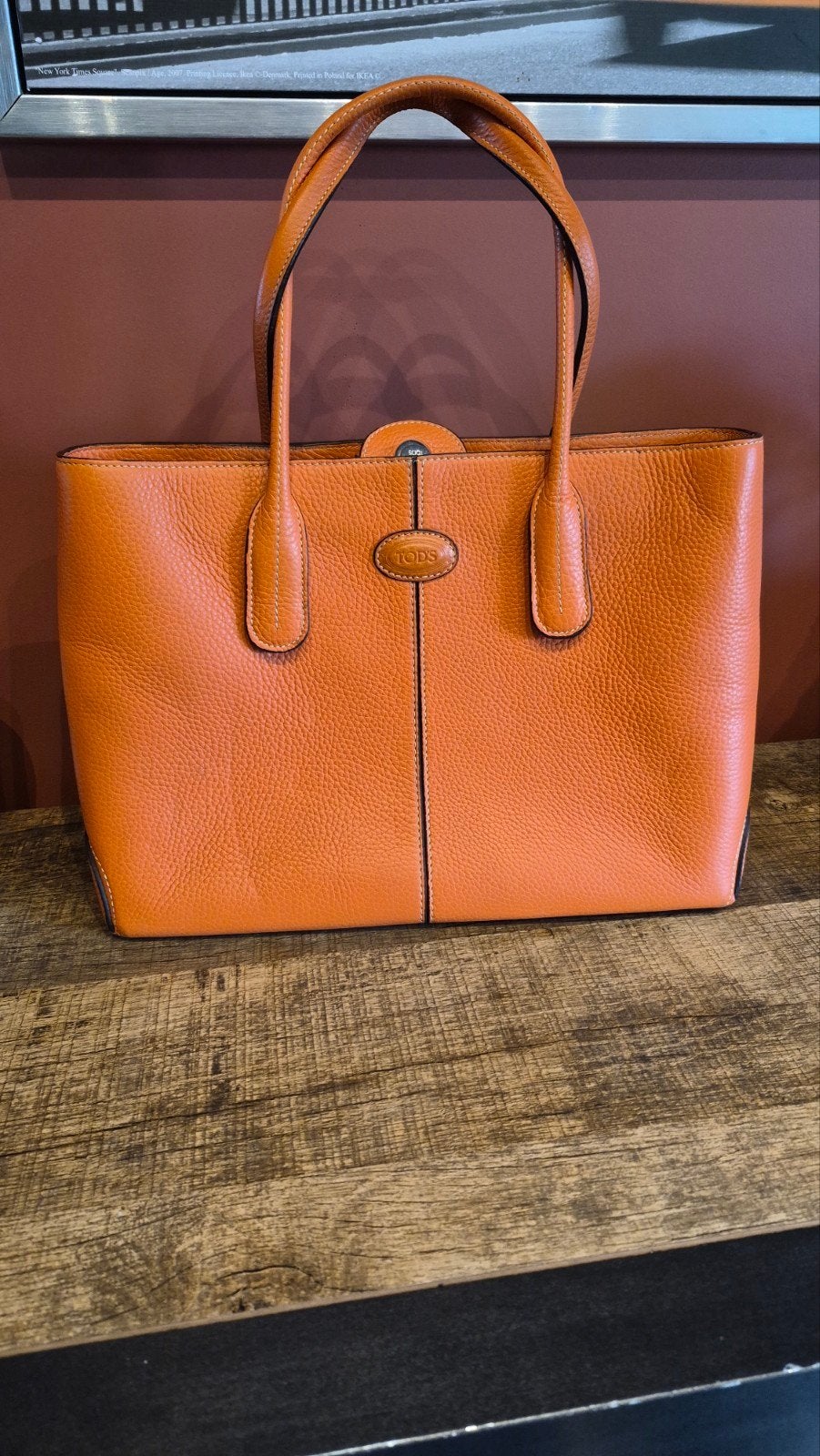 Tod's Shopper Tas Oranje Leer - Zo goed als nieuw, Ophalen of Verzenden, Zo goed als nieuw, Oranje, Shopper