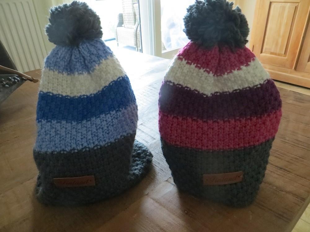 2 x ijsmuts ,blauw /roze zgan, Ophalen of Verzenden, Zo goed als nieuw, One size fits all