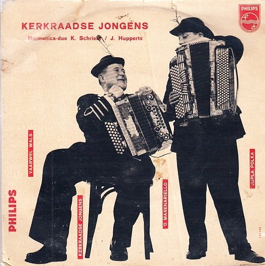 harmonica duo k schriebl/j hupperts (ep) kerkraadse jongens, Gebruikt, 7 inch, Ophalen of Verzenden, Beschermende buitenhoes