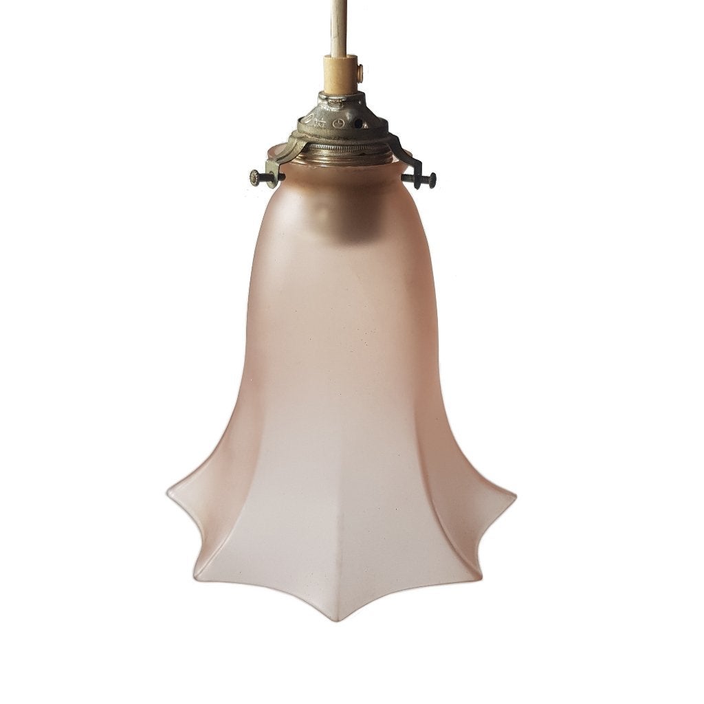 Franse Art Nouveau hanglamp - roze, Art Nouveau, Gebruikt, -, -