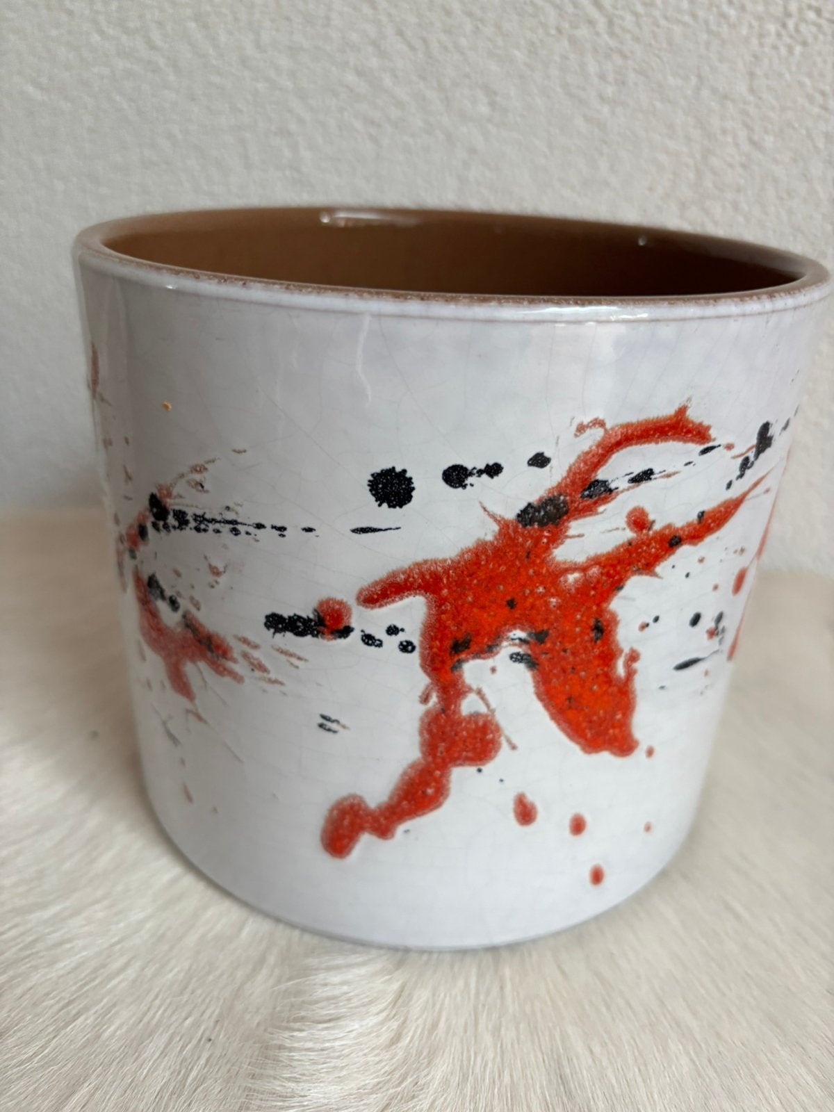 Vintage bloempot Marei Keramik West-Germany 14x16 cm, Rond, Ophalen of Verzenden, Zo goed als nieuw, Aardewerk