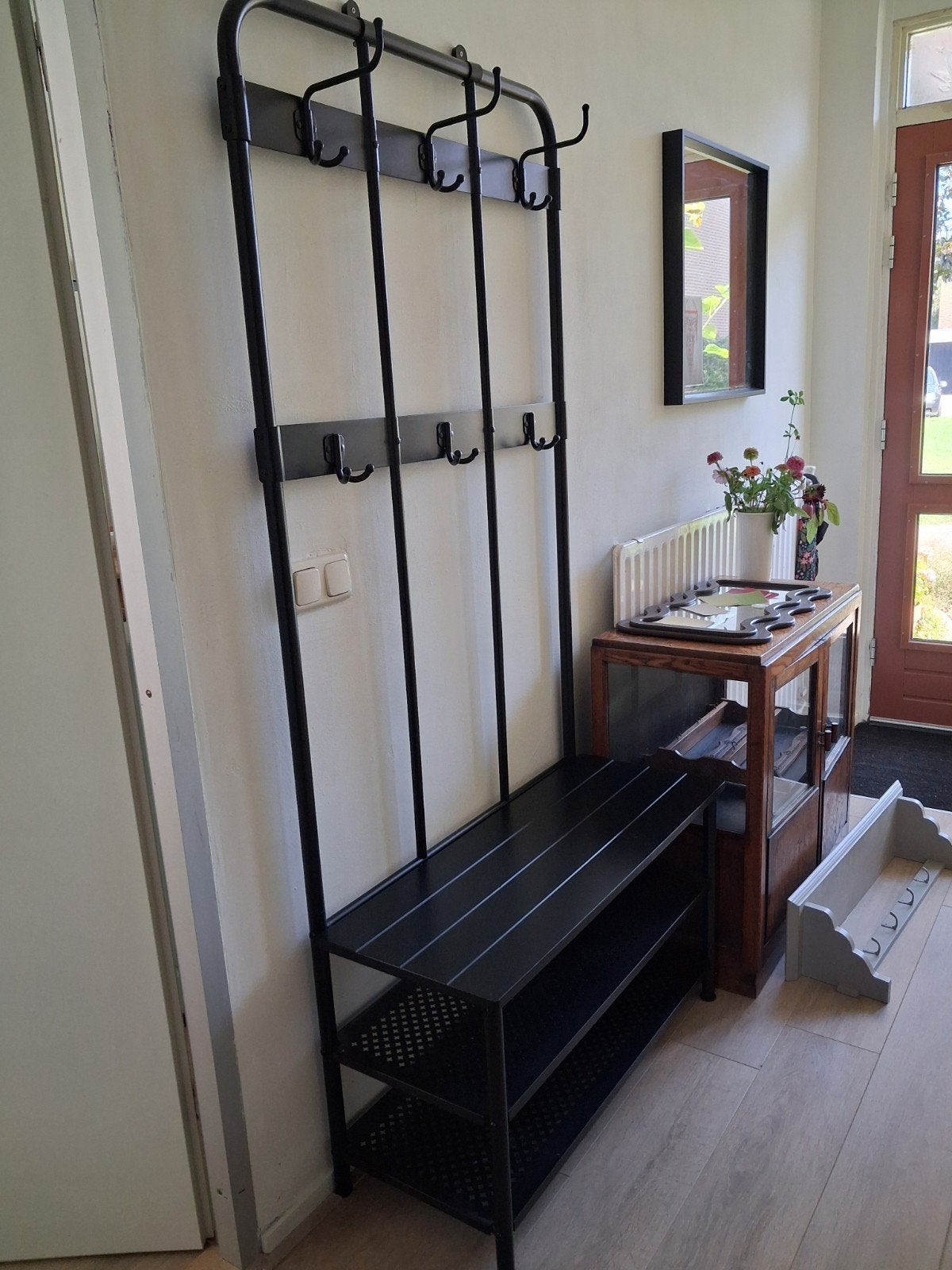 Ikea kapstok, bankje schoenenopberger, Wandkapstok, Gebruikt, Ophalen of Verzenden, Metaal