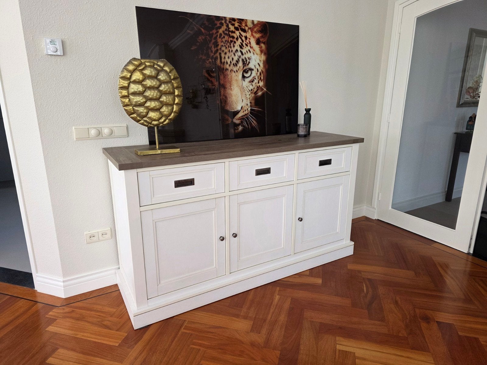 Stijlvol dressoir met lades en deuren, Ophalen, Met lade(s), 150 tot 200 cm, Modern landelijk