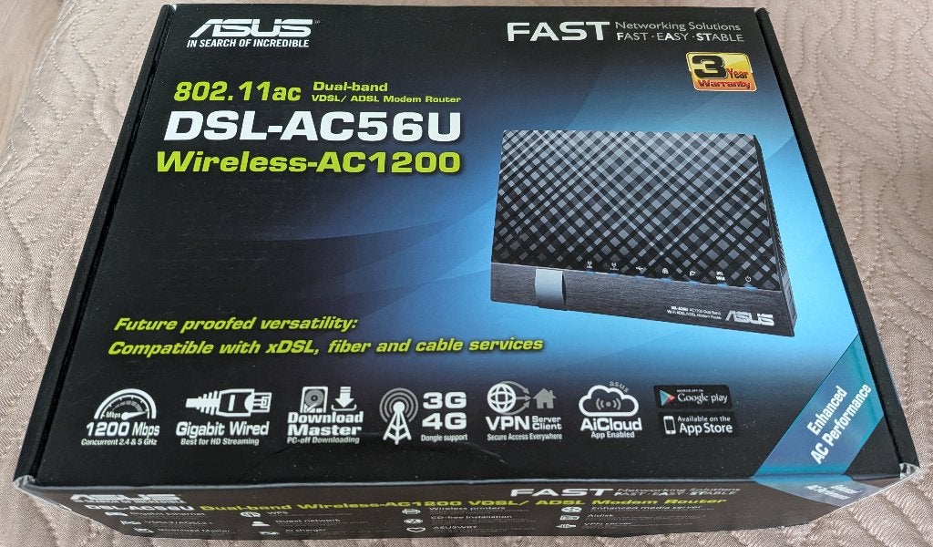 ASUS DSL-AC56U Dual-Band AC1200 Modem Router ADSL + VDSL, Computers en Software, Ophalen of Verzenden, Zo goed als nieuw, Router met modem