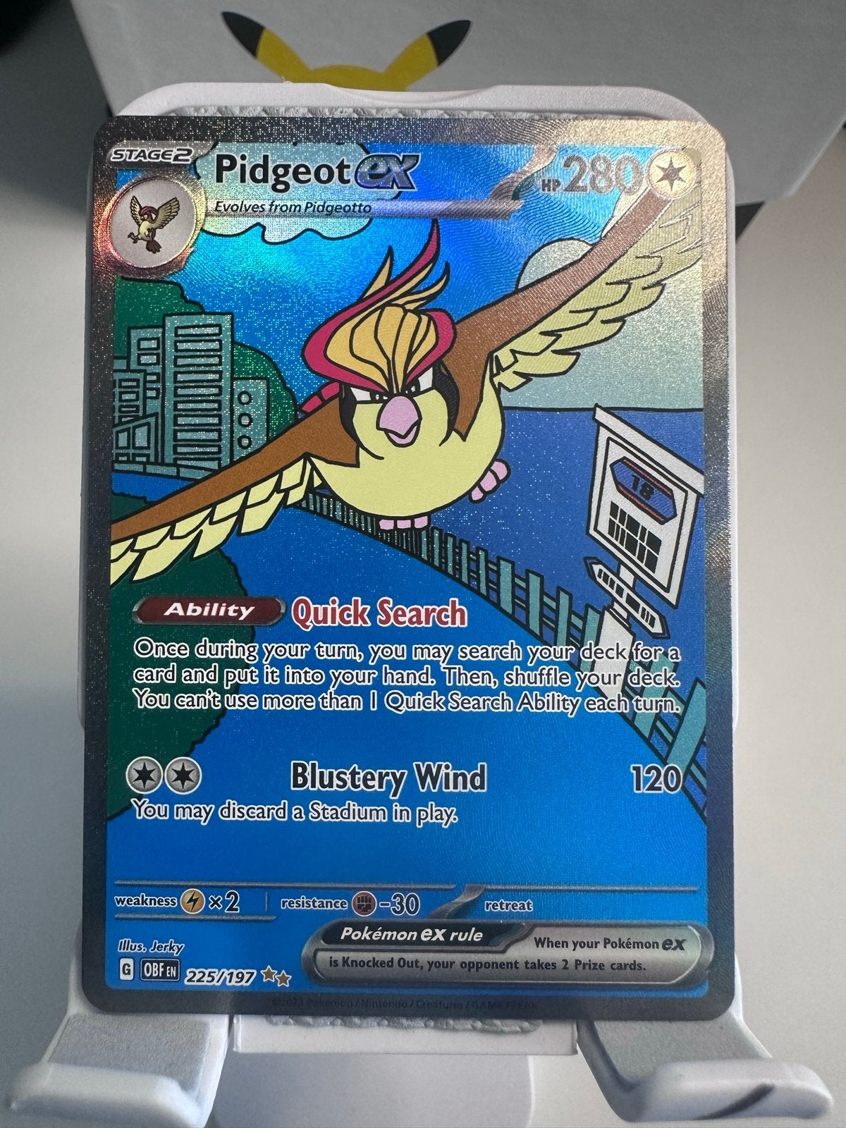 Pidgeot ex 225/197 Obsidian Flames Pokémon kaart, Hobby en Vrije tijd, Verzamelkaartspellen | Pokémon, Ophalen of Verzenden, Zo goed als nieuw