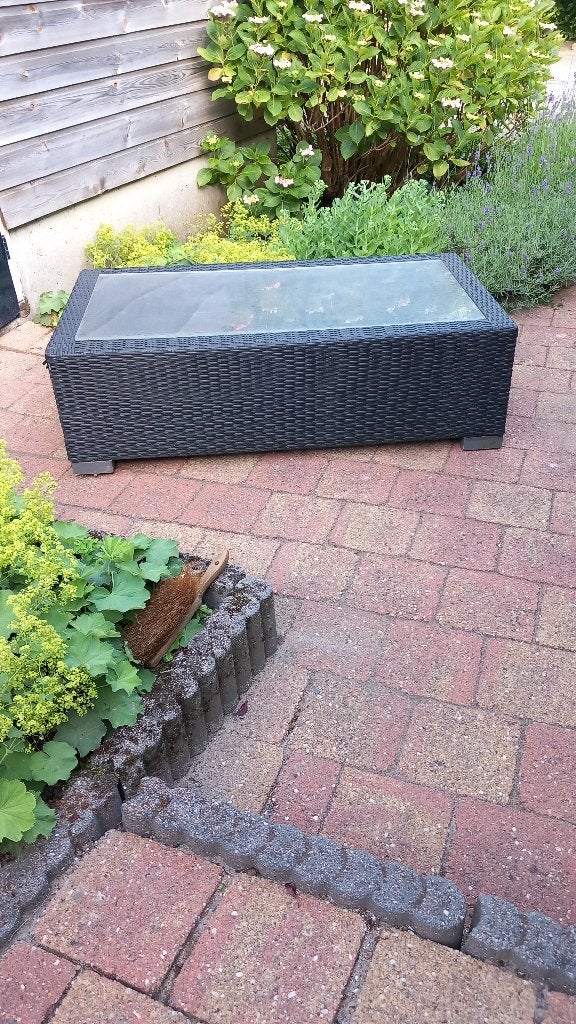 Tuintafel, Ophalen, Gebruikt, Rechthoekig, Wicker