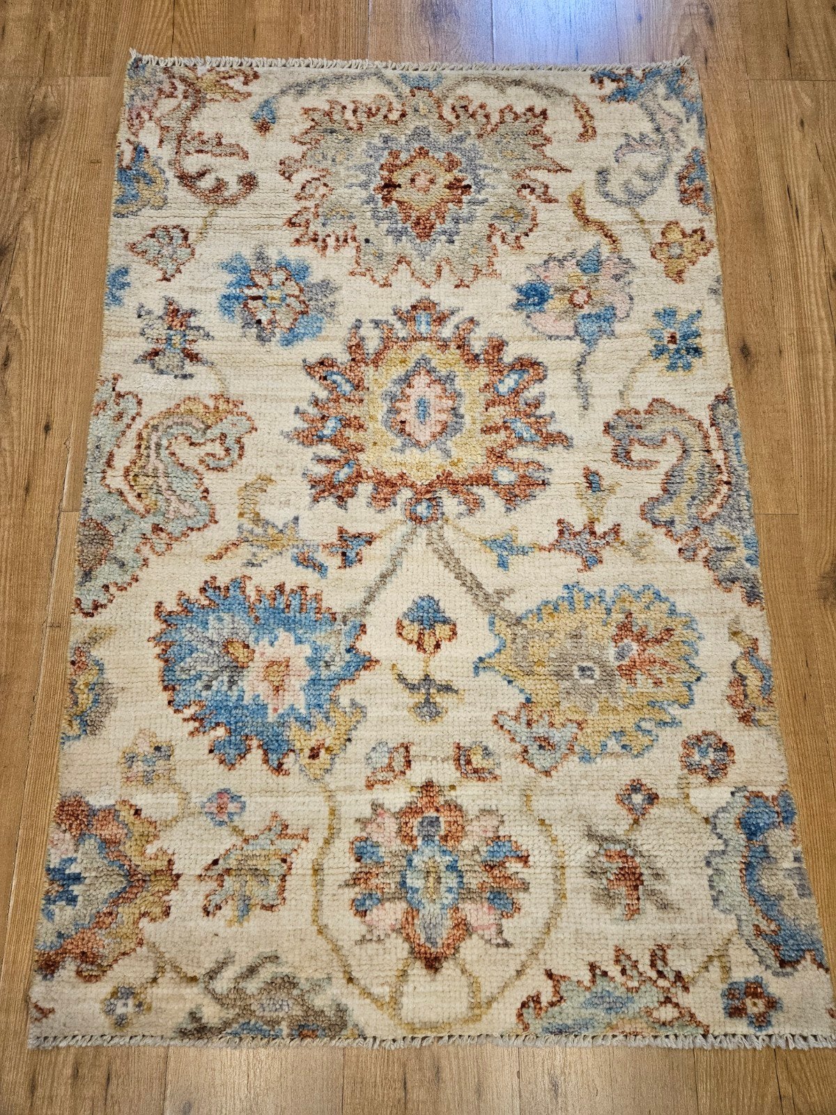Handgeknoopt oosters tapijt modern design 130x88, Info@SlatsAntiek.nl, Blauw, 100 tot 150 cm, Perzisch