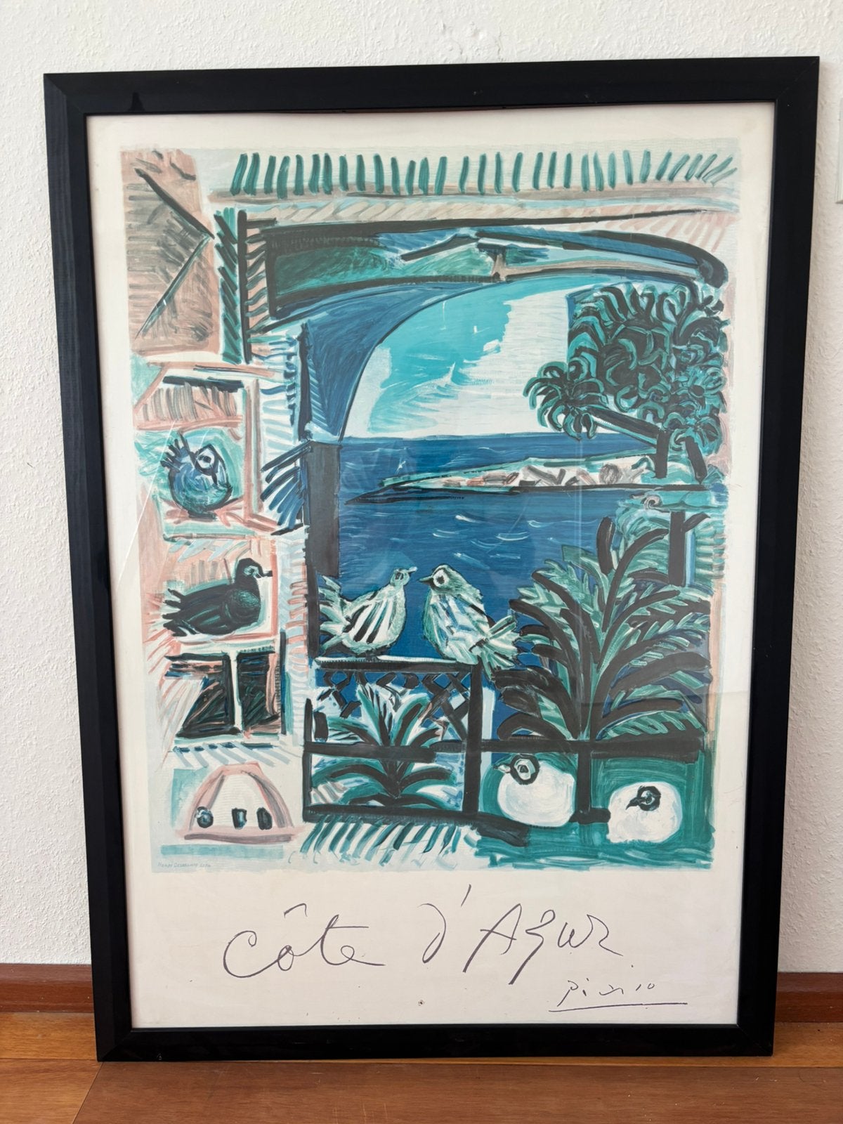 Vintage Picasso Côte d’Azur poster uit 1987, ingelijst, Ophalen