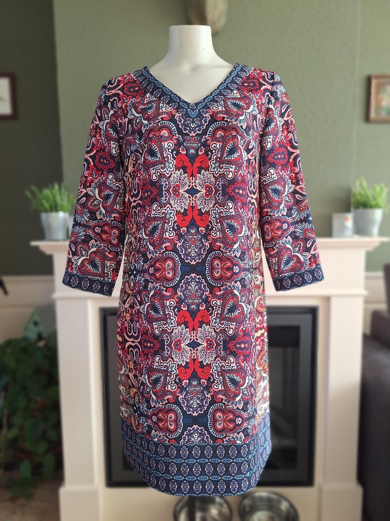 Caroline Biss kleurrijke jurk M 38, Kleding | Dames, Maat 38/40 (M), Zo goed als nieuw, Knielengte, Caroline Biss