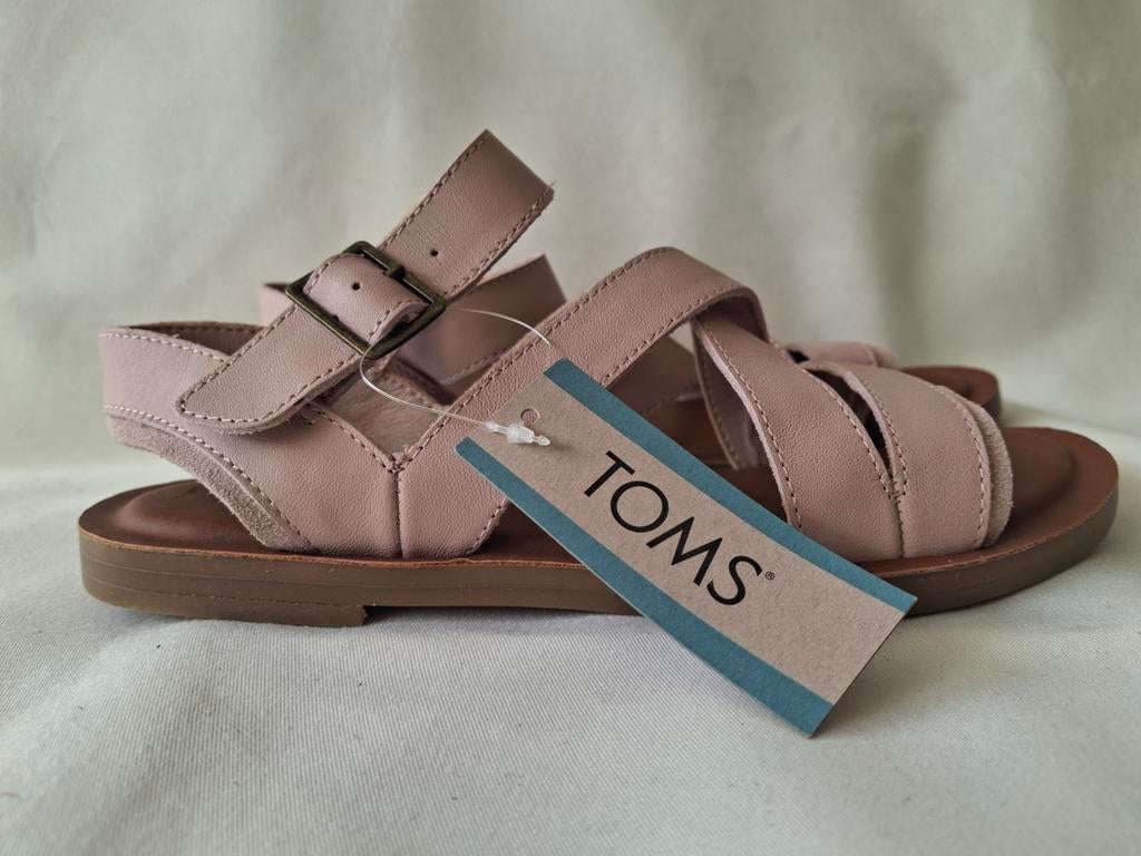 TOMS Sloane Leren Sandalen - Roze/Beige - Maat 36.5 - NIEUW, Nieuw, TOMS, Roze, Sandalen of Muiltjes