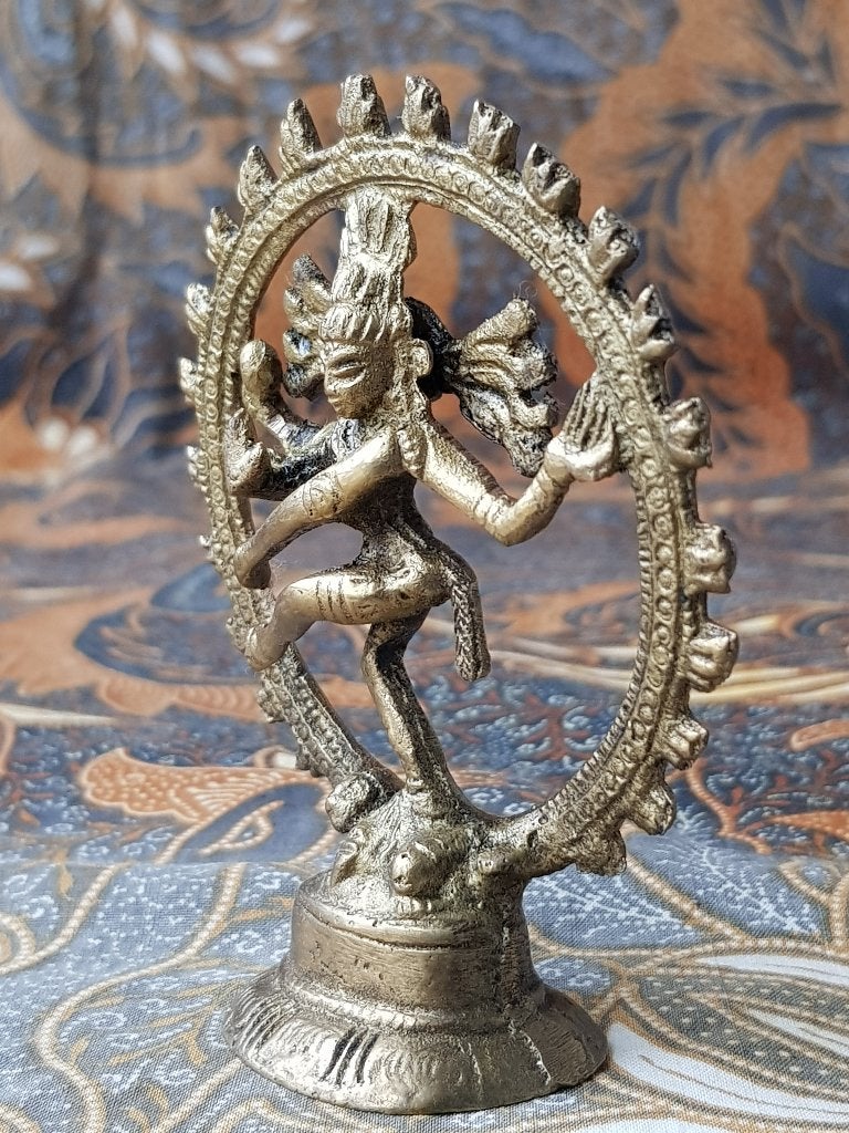 Origineel oud brons beeldje uit India van Shiva 9,5 cm., Antiek en Kunst, Goud, India, Handgemaakt, Ophalen of Verzenden