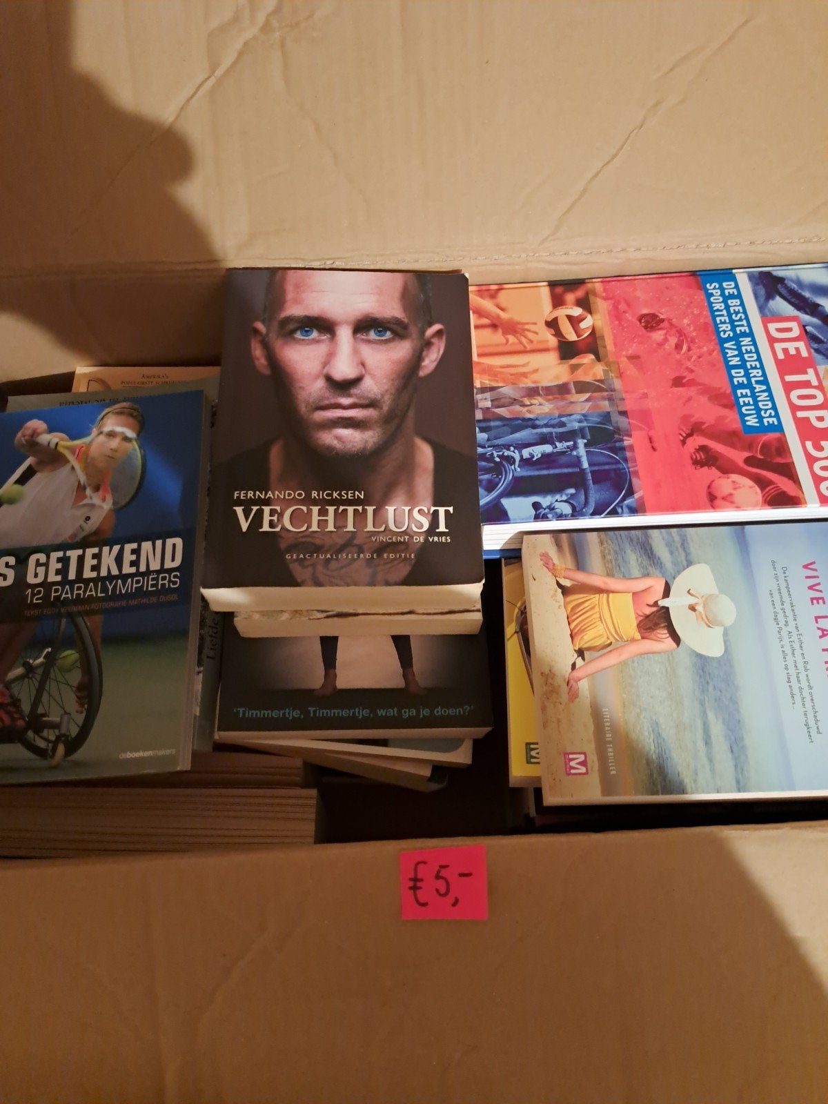 Boekenpakket: Vechtlust, 12 Paralympiërs, De Top 500, Ophalen of Verzenden, Gelezen, Fernando Ricksen, Vincent de Vries, Nederland