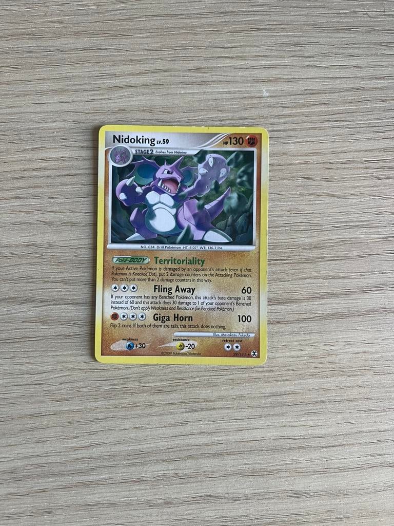 Nidoking 29/111 - Rare Pokémon Kaart, Ophalen of Verzenden, Gebruikt, Losse kaart, Foil