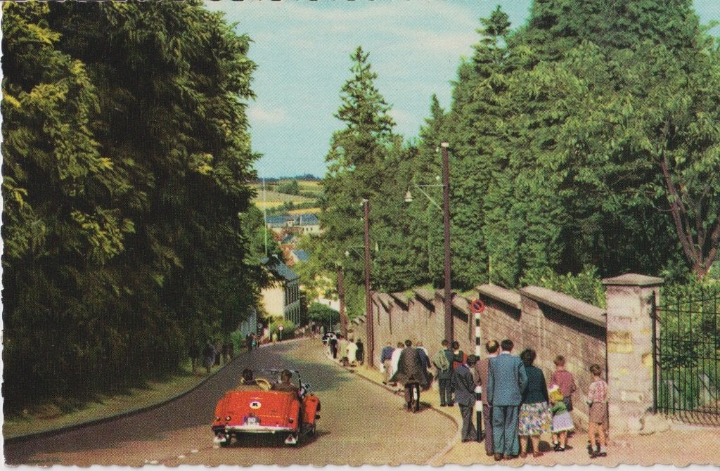 Valkenburg, De Cauberg met auto, Singer SM Roadster, Ophalen of Verzenden, 1960 tot 1980, Ongelopen, Limburg